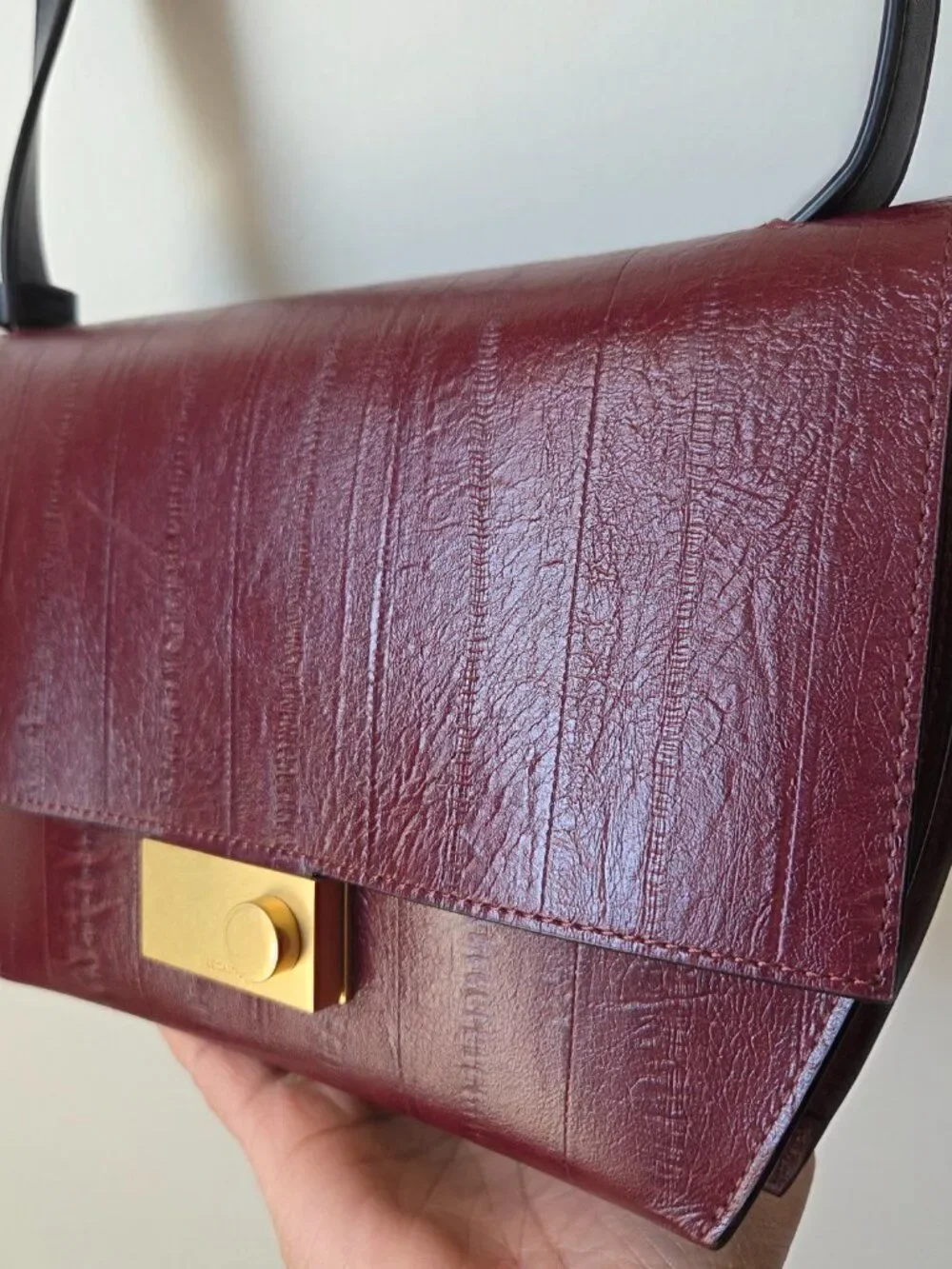 EUC LIKE NEW ALL SAINTS CROSSBODY BAG / CLUTCH LEATHER GOLD TONE HARDWARE